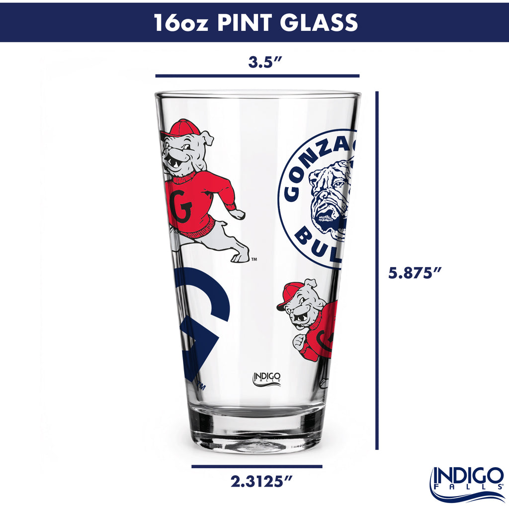16oz Gonzaga Bulldogs College Vault Medley Pint 2 Pack