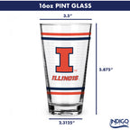 Set of 2 Illinois Fighting Illini 16oz Ring Pints
