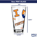 16oz Illinois Fighting Illini College Vault Medley Pint 2 Pack
