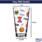 Set of 2 Illinois Fighting Illini Local 16oz Pints