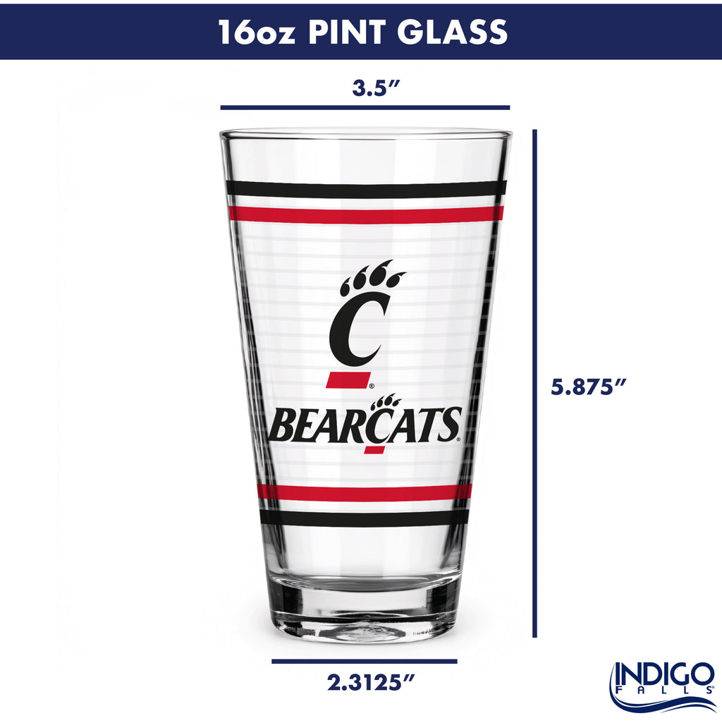 Set of 2 Cincinnati Bearcats 16oz Ring Pints