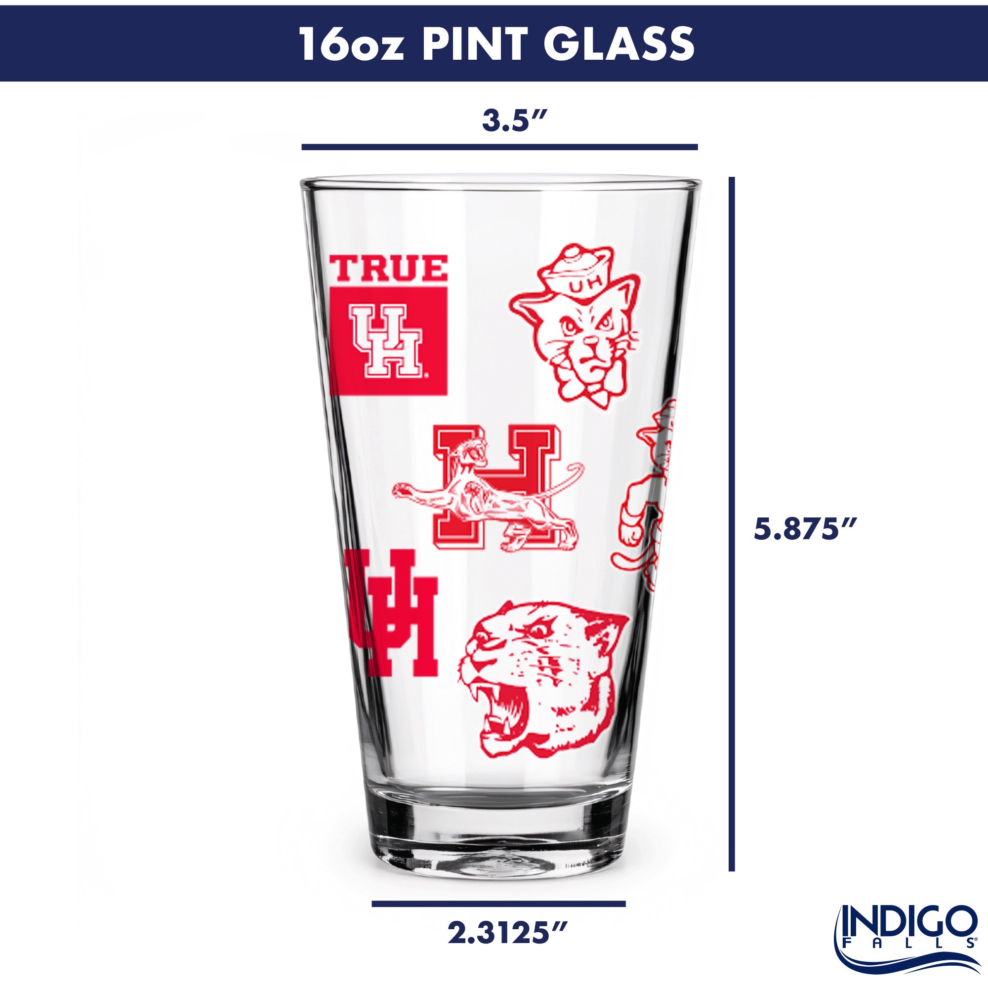 16oz Houston Cougars College Vault Medley Pint 2 Pack