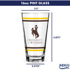 Set of 2 Wyoming Cowboys 16oz Ring Pints