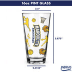Set of 2 Marquette Golden Eagles Basketball Sketch 16oz Pints