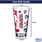 Set of 2 UConn Huskies Basketball Sketch 16oz Pints