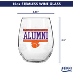 Set of 2 Clemson Tigers Alumni 15oz Stemless