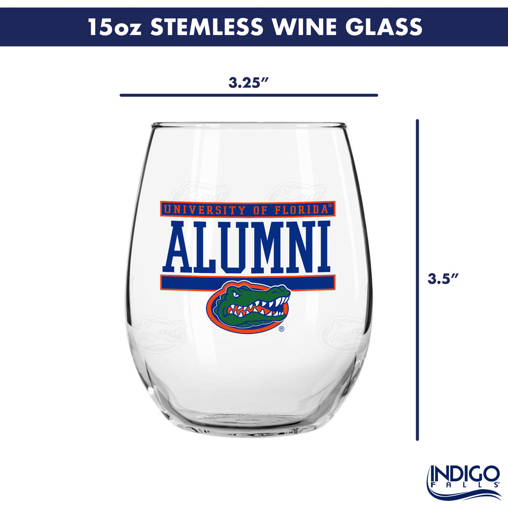 Set of 2 Florida Gators Alumni 15oz Stemless