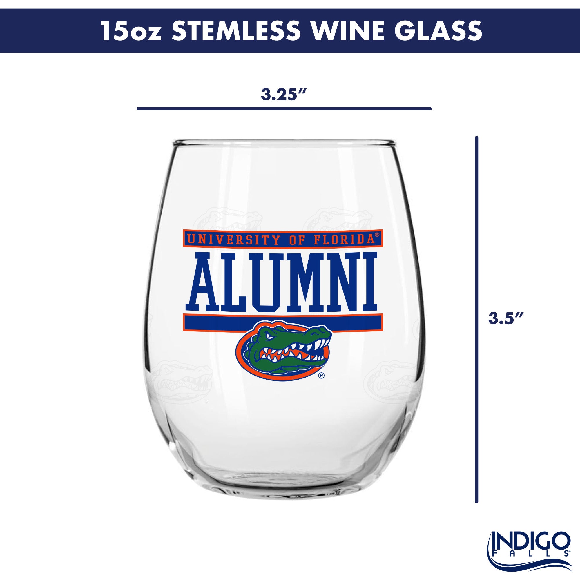 Set of 2 Florida Gators Alumni 15oz Stemless