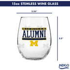 Set of 2 Michigan Wolverines Alumni 15oz Stemless
