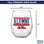 Set of 2 Ole Miss Rebels Alumni 15oz Stemless
