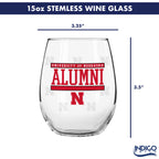Set of 2 Nebraska Cornhuskers Alumni 15oz Stemless
