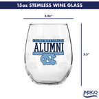 Set of 2 North Carolina Tar Heels Alumni 15oz Stemless