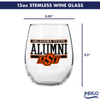 Set of 2 Oklahoma State Cowboys Alumni 15oz Stemless