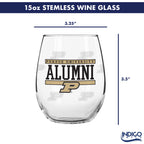 Set of 2 Purdue Boilermakers Alumni 15oz Stemless