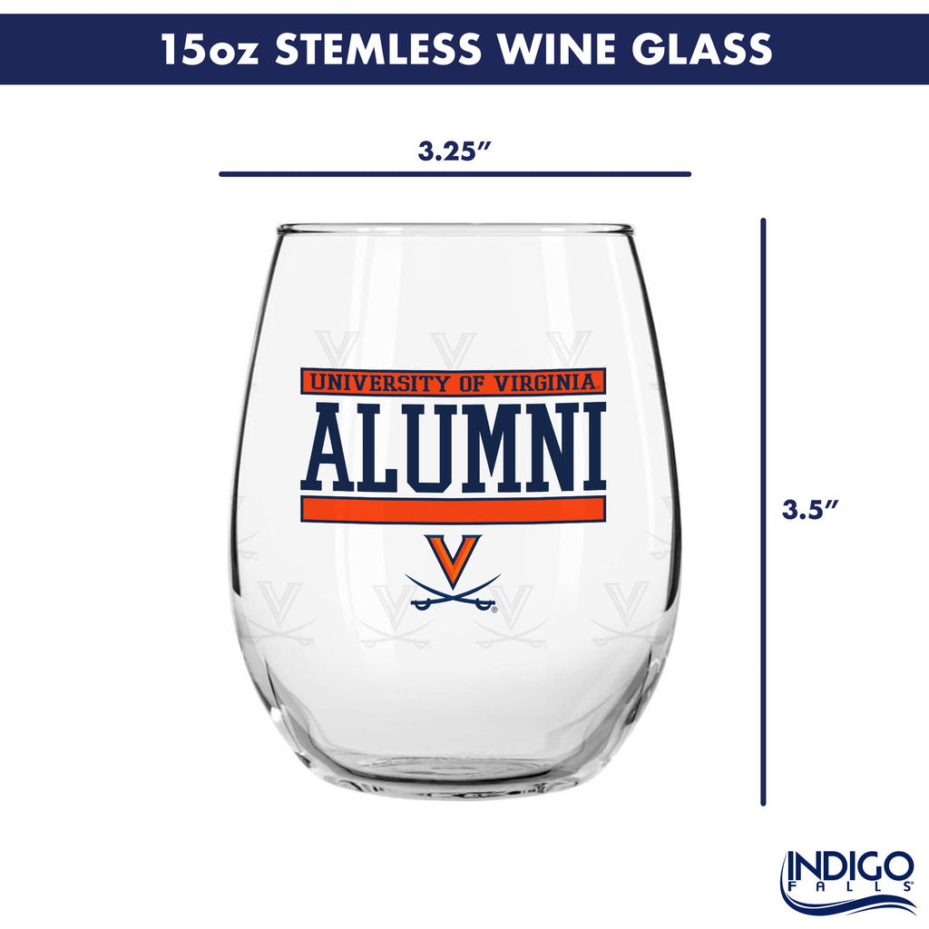 Set of 2 Virginia Cavaliers Alumni 15oz Stemless