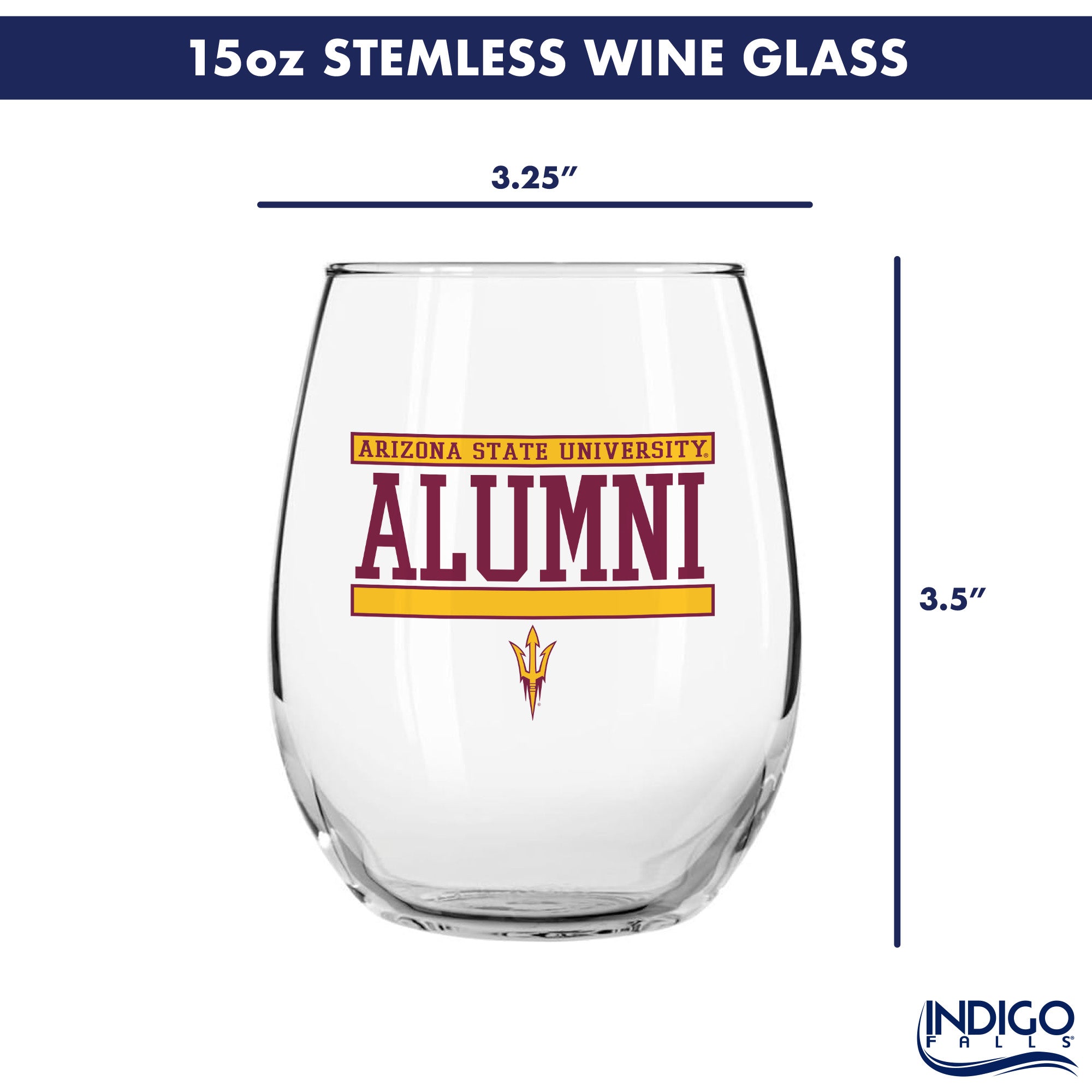 Set of 2 Arizona State Sun Devils Alumni 15oz Stemless