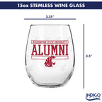 Set of 2 Washington State Cougars Alumni 15oz Stemless