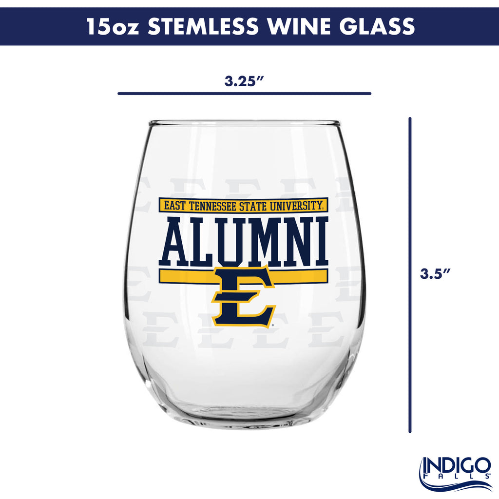 Set of 2 East Tennessee Buccaneers Alumni 15oz Stemless