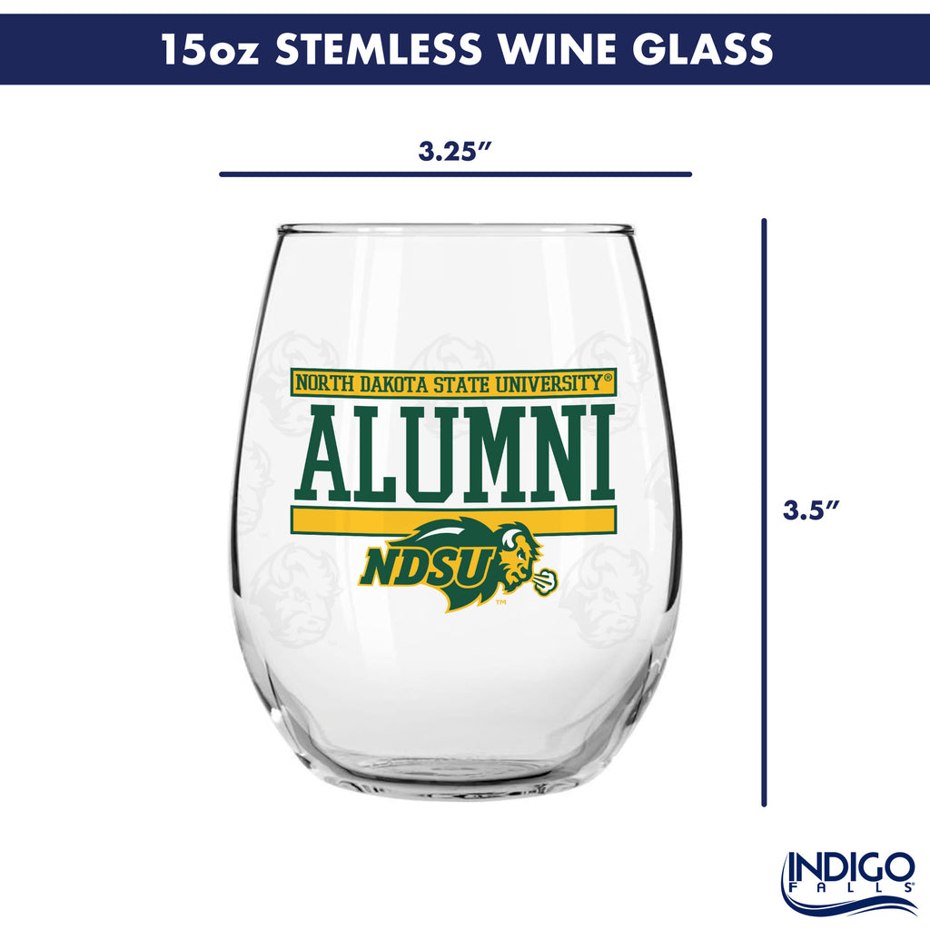 Set of 2 North Dakota State Bisons Alumni 15oz Stemless