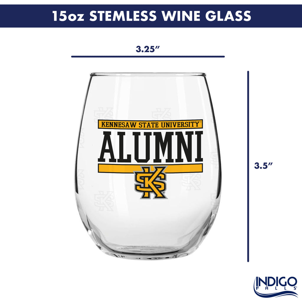 Set of 2 Kennesaw State Owls Alumni 15oz Stemless