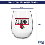 Set of 2 Louisville Cardinals Alumni 15oz Stemless