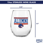 Set of 2 Boise State Broncos Alumni 15oz Stemless