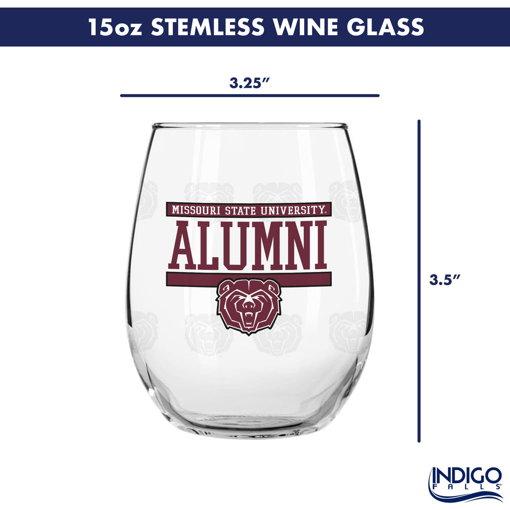 Set of 2 Missouri State Bears Alumni 15oz Stemless