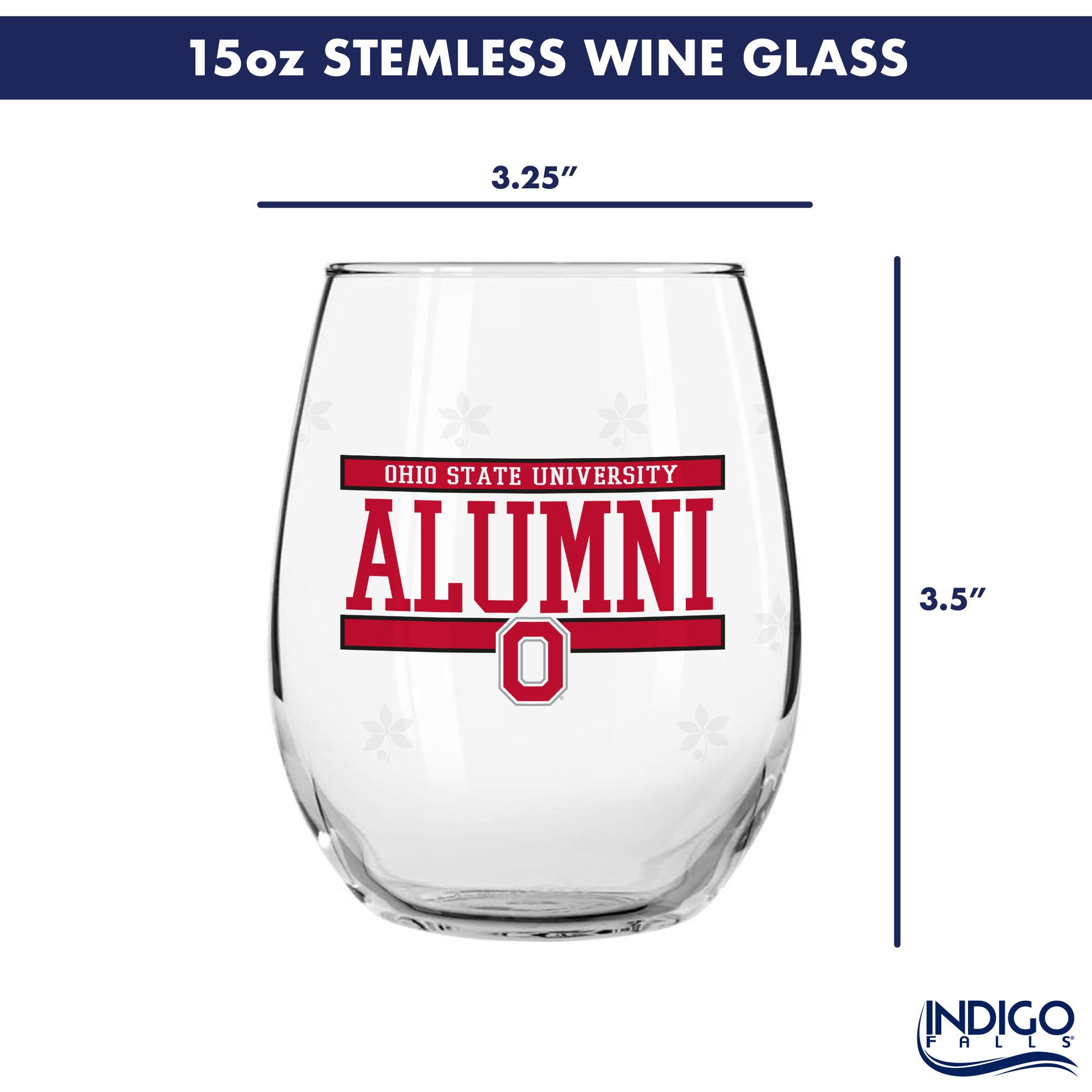 Set of 2 Ohio State Buckeyes Alumni 15oz Stemless