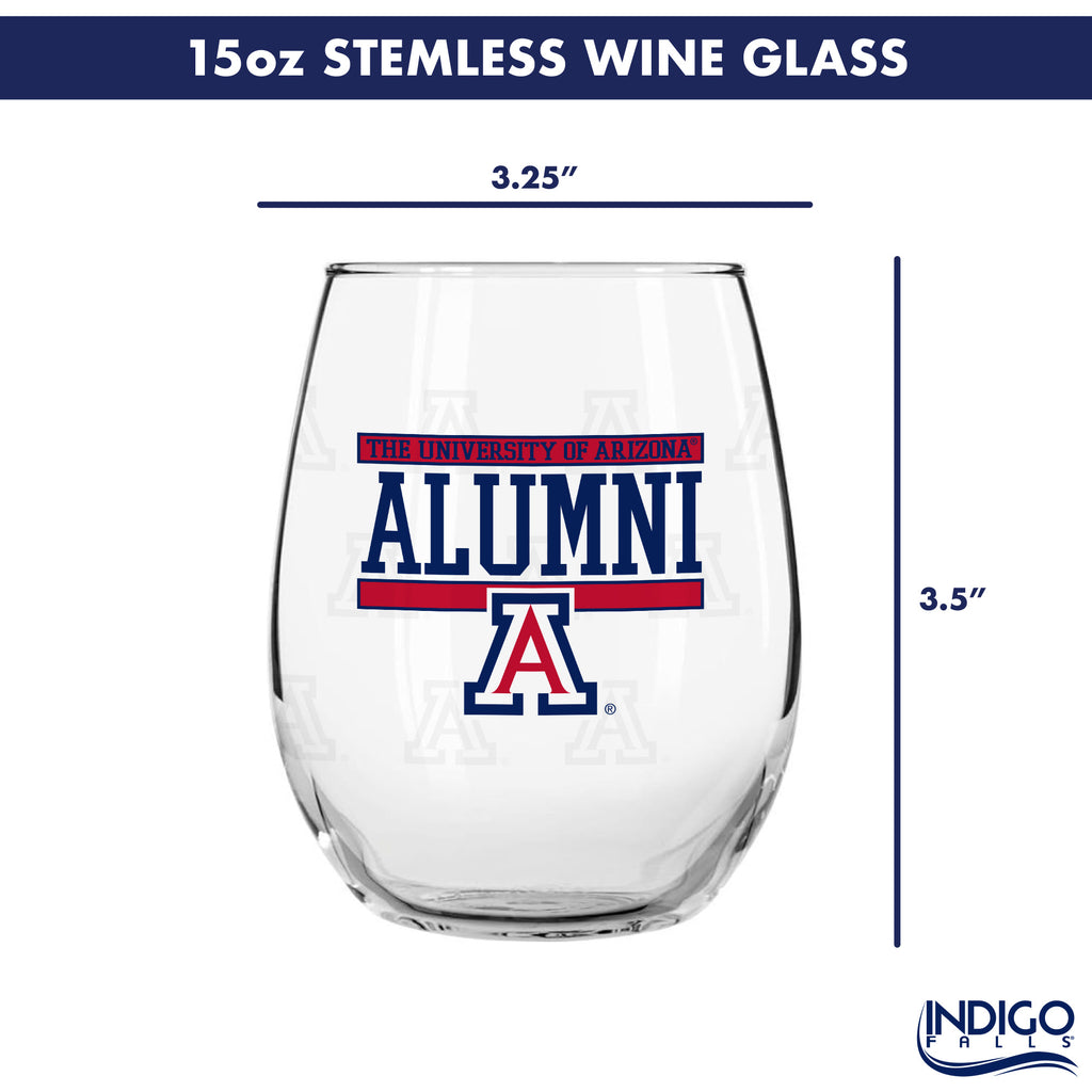 Set of 2 Arizona Wildcats Alumni 15oz Stemless