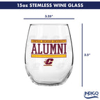 Set of 2 Central Michigan Chippewas Alumni 15oz Stemless