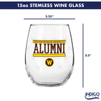 Set of 2 Western Michigan Alumni 15oz Stemless