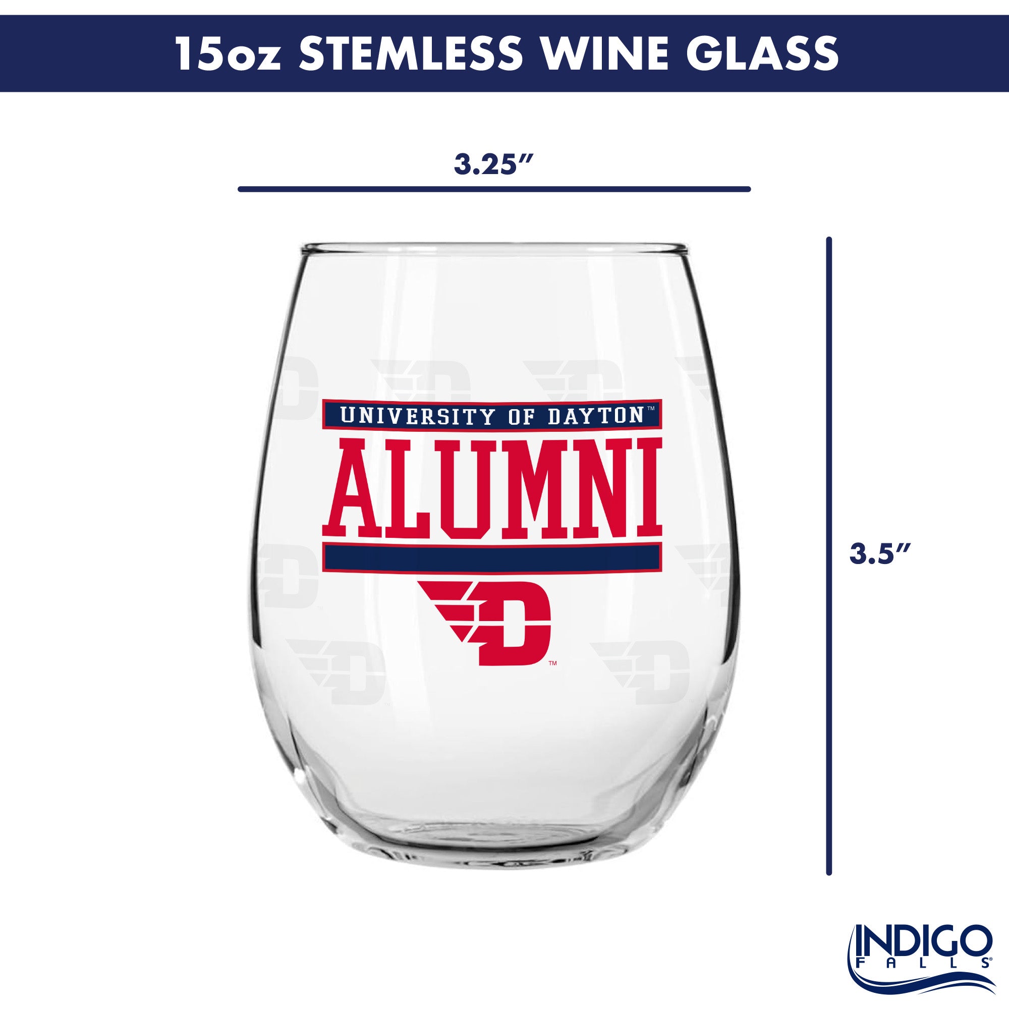 Set of 2 Dayton Flyers Alumni 15oz Stemless