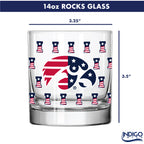 Set of 2 Iowa Hawkeyes 14oz Americana Rocks Glasses