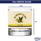 Iowa Hawkeyes Set of 2 College Vault Tan Retro 14oz Rocks Glasses