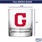 Set of 2 Georgia Bulldogs College Vault Sketch 14oz Rocks Glasses
