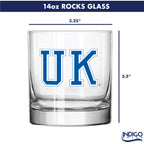 Set of 2 Kentucky Wildcats College Vault Sketch 14oz Rocks Glasses