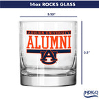 Set of 2 Auburn Tigers 14oz Alumni Rocks Glasses