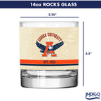 Auburn Tigers Set of 2 College Vault Tan Retro 14oz Rocks Glasses