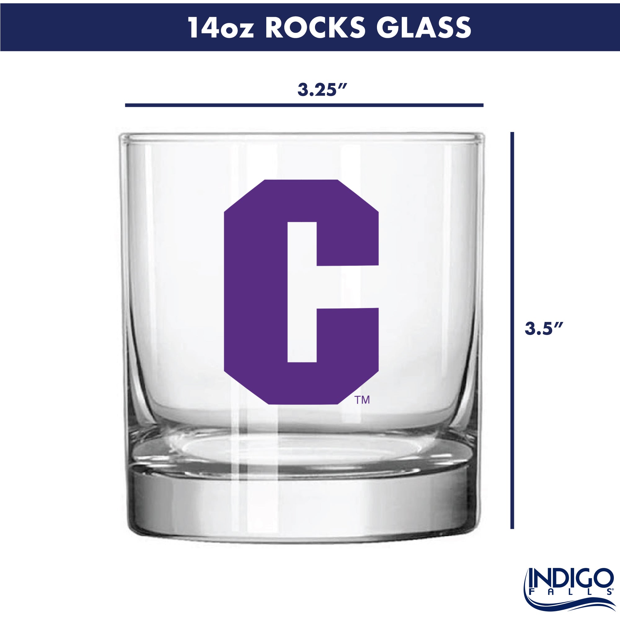 Set of 2 Clemson Tigers College Vault Sketch 14oz Rocks Glasses