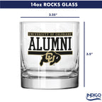 Set of 2 Colorado Buffaloes 14oz Alumni Rocks Glasses