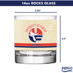Florida Gators Set of 2 College Vault Tan Retro 14oz Rocks Glasses