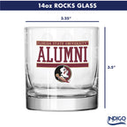 Set of 2 Florida State Seminoles 14oz Alumni Rocks Glasses
