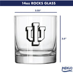 Set of 2 Indiana Hoosiers College Vault Sketch 14oz Rocks Glasses