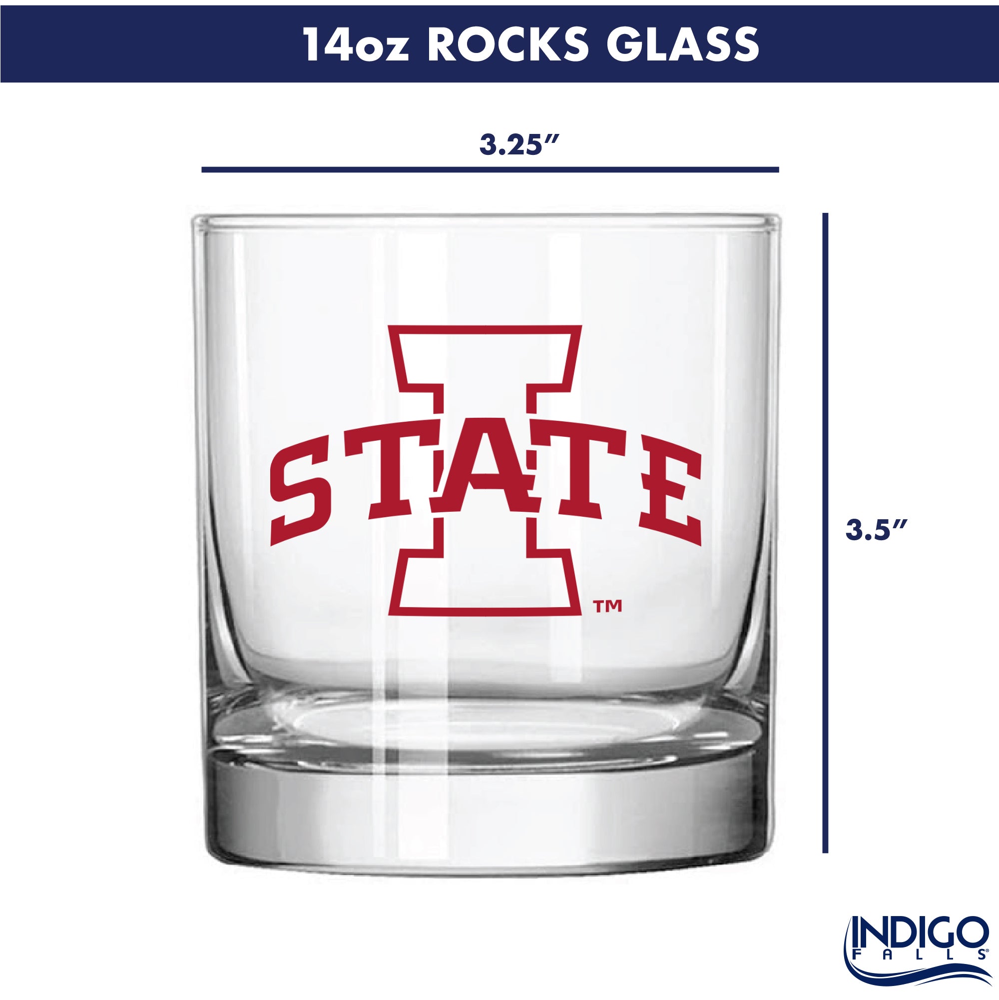 Set of 2 Iowa State Cyclones College Vault Sketch 14oz Rocks Glasses