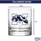 Set of 2 Michigan Wolverines College Vault Sketch 14oz Rocks Glasses