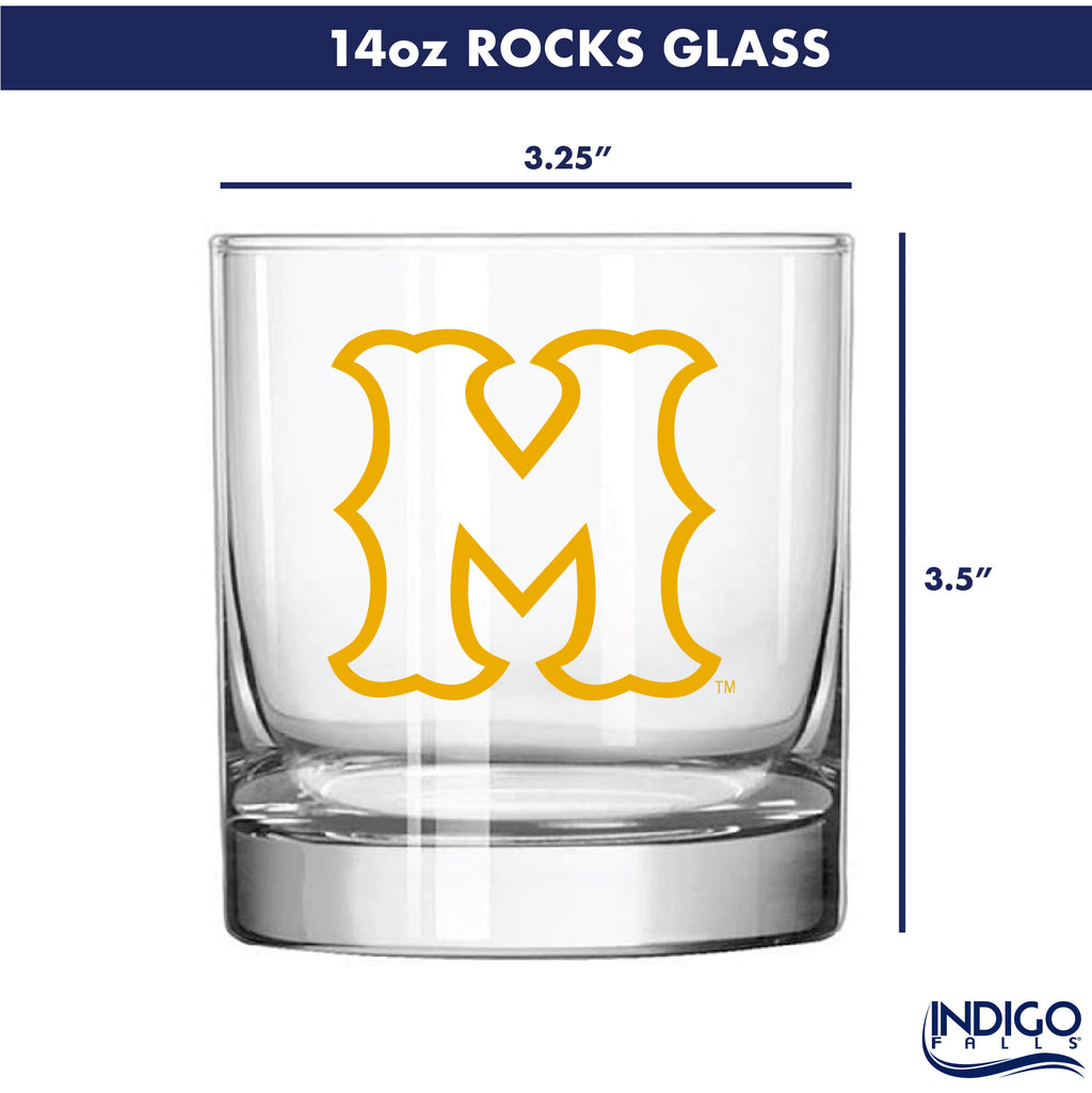 Set of 2 Missouri Tigers College Vault Sketch 14oz Rocks Glasses