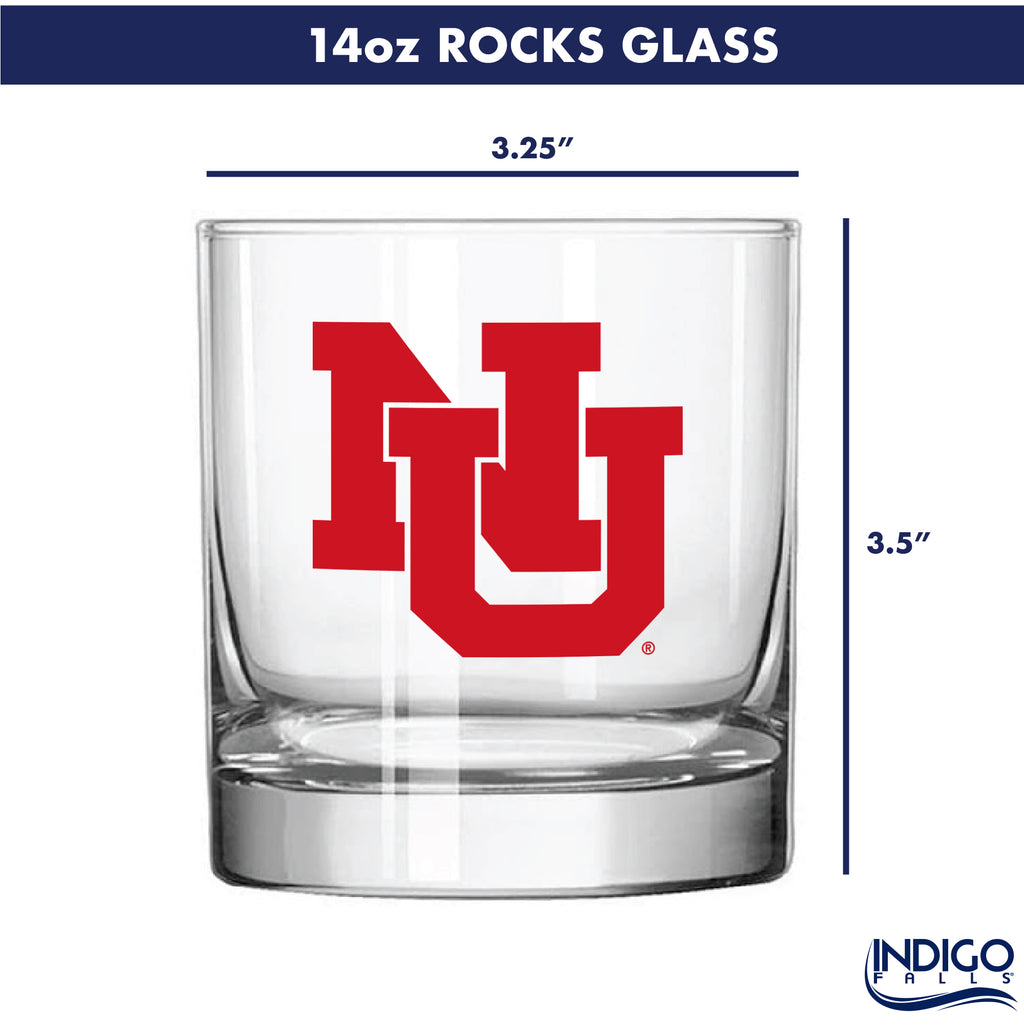 Set of 2 Nebraska Cornhuskers College Vault Sketch 14oz Rocks Glasses