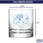 Set of 2 North Carolina Tar Heels College Vault Sketch 14oz Rocks Glasses