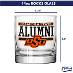 Set of 2 Oklahoma State Cowboys 14oz Alumni Rocks Glasses