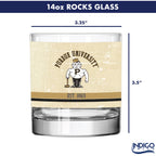 Purdue Boilermakers Set of 2 College Vault Tan Retro 14oz Rocks Glasses